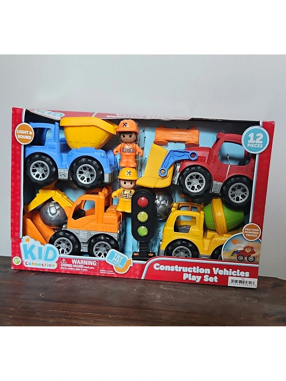KID Connection 12-Pc Construction Vehicles Play Set Lights & Sounds Friction